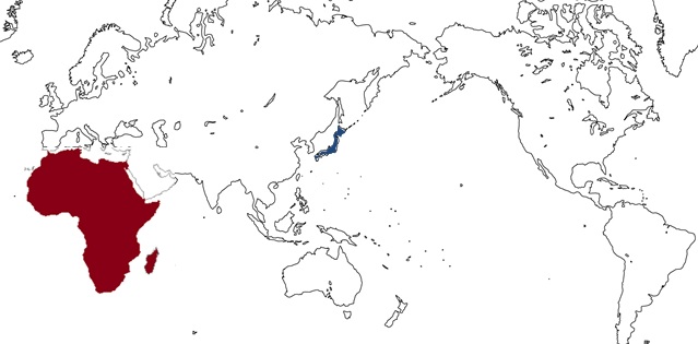 日本でよく使われている世界地図